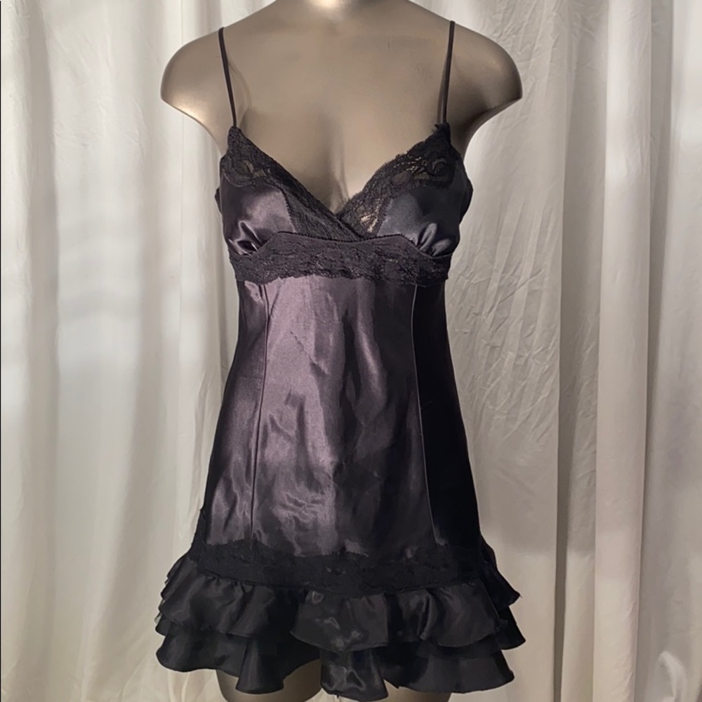Vintage Black Babydoll with Lace